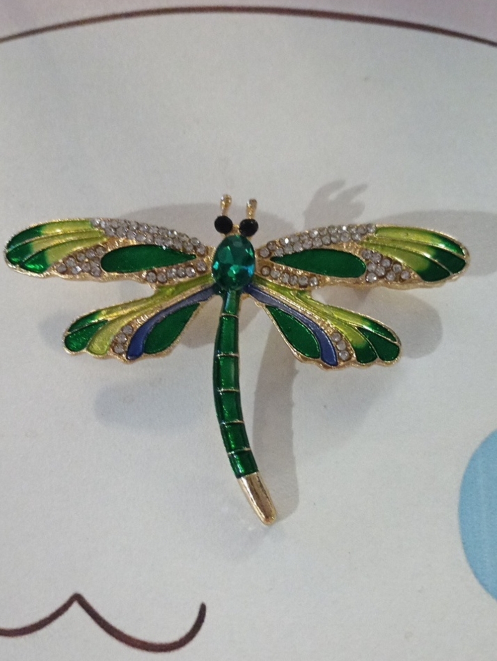 Dragonfly Crystal Brooch Pin